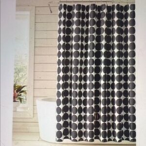 Marimekko Cotton Shower Curtain, “Pienet Kivet” Black and White